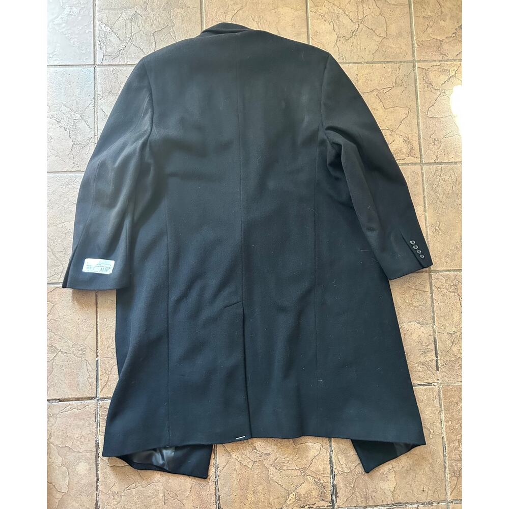 Bill Blass Black Label Overcoat 44R Black Cashmere Blend Wool Coat - Picture 9 of 9